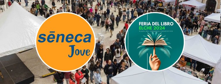 Feria del libro de Elche 2024 programción de firmas de autores y autoras de infantil y juvenil de la librería Sèneca Jove.