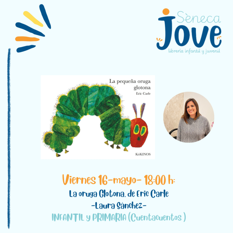 Laura Sánchez impartirá un taller y cuentacuentos de La oruga glotona en Elche, en nuestra librería el que aprenderemos del ciclo de la vida.