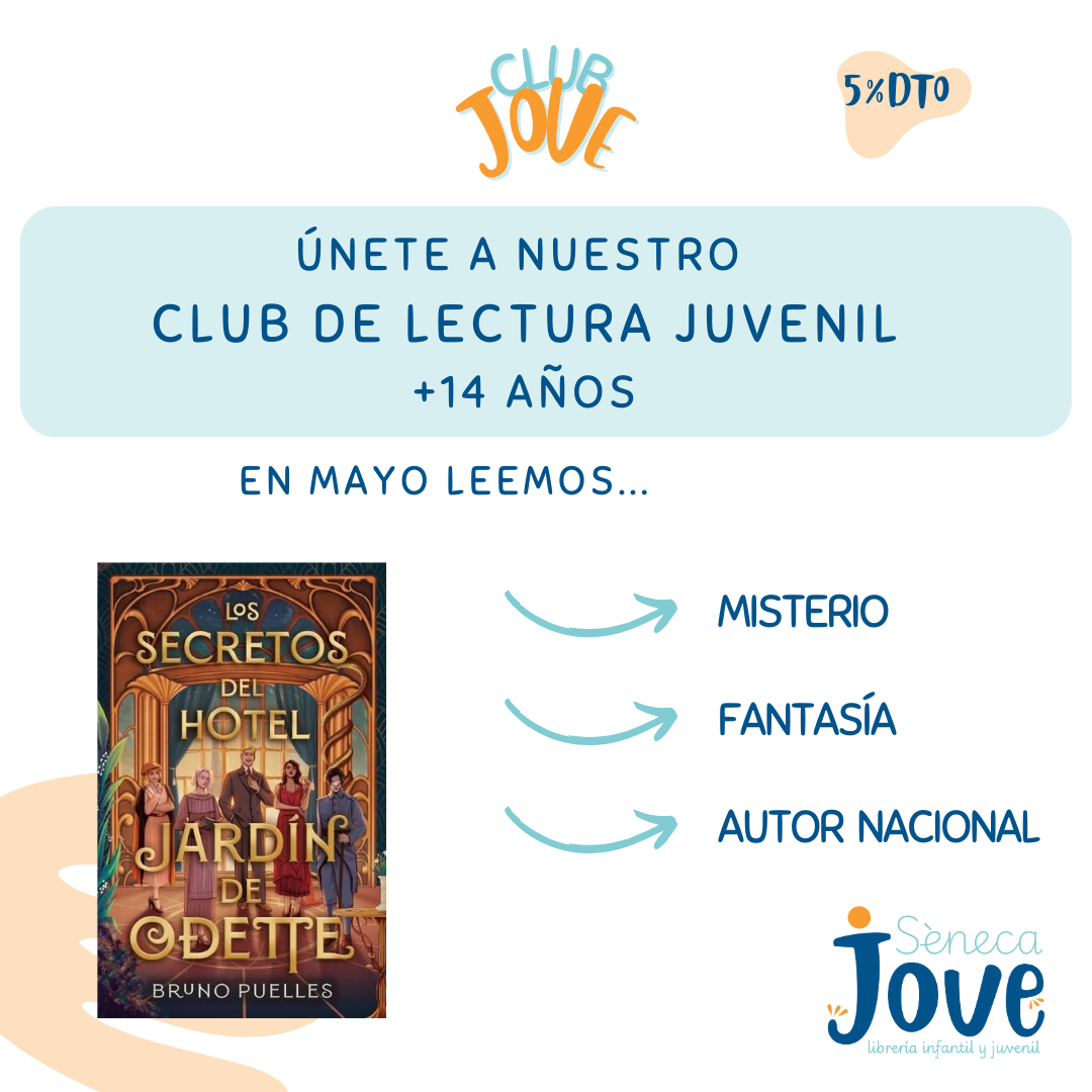 Reunión final de Los secretos del Hotel Jardín de Odette, del autor Bruno Puelles en el Club Jove de la librería Sèneca Jove en Elche.