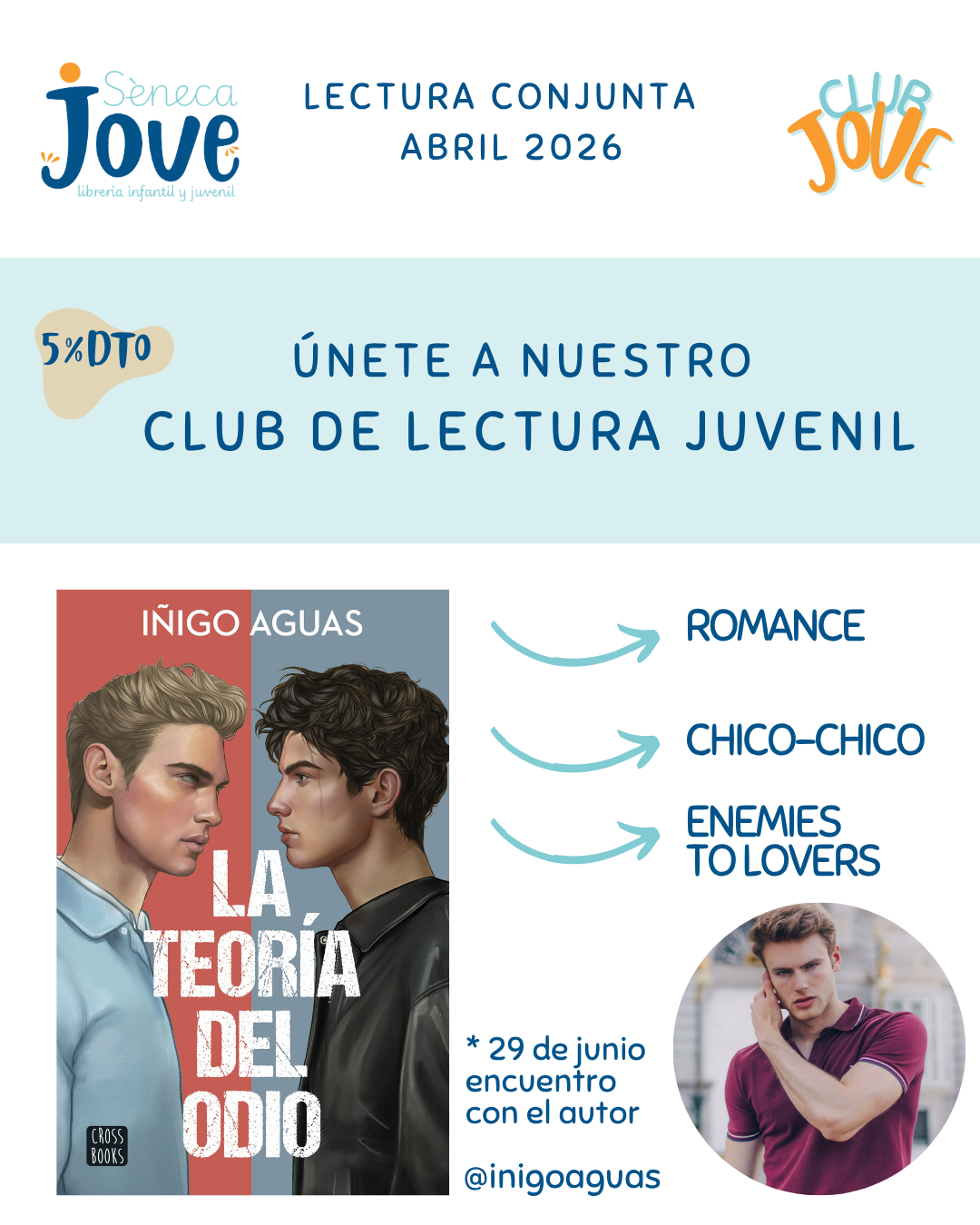 Reunión inicial del club de lectura de junio, "La teoría del odio", de Íñigo Aguas