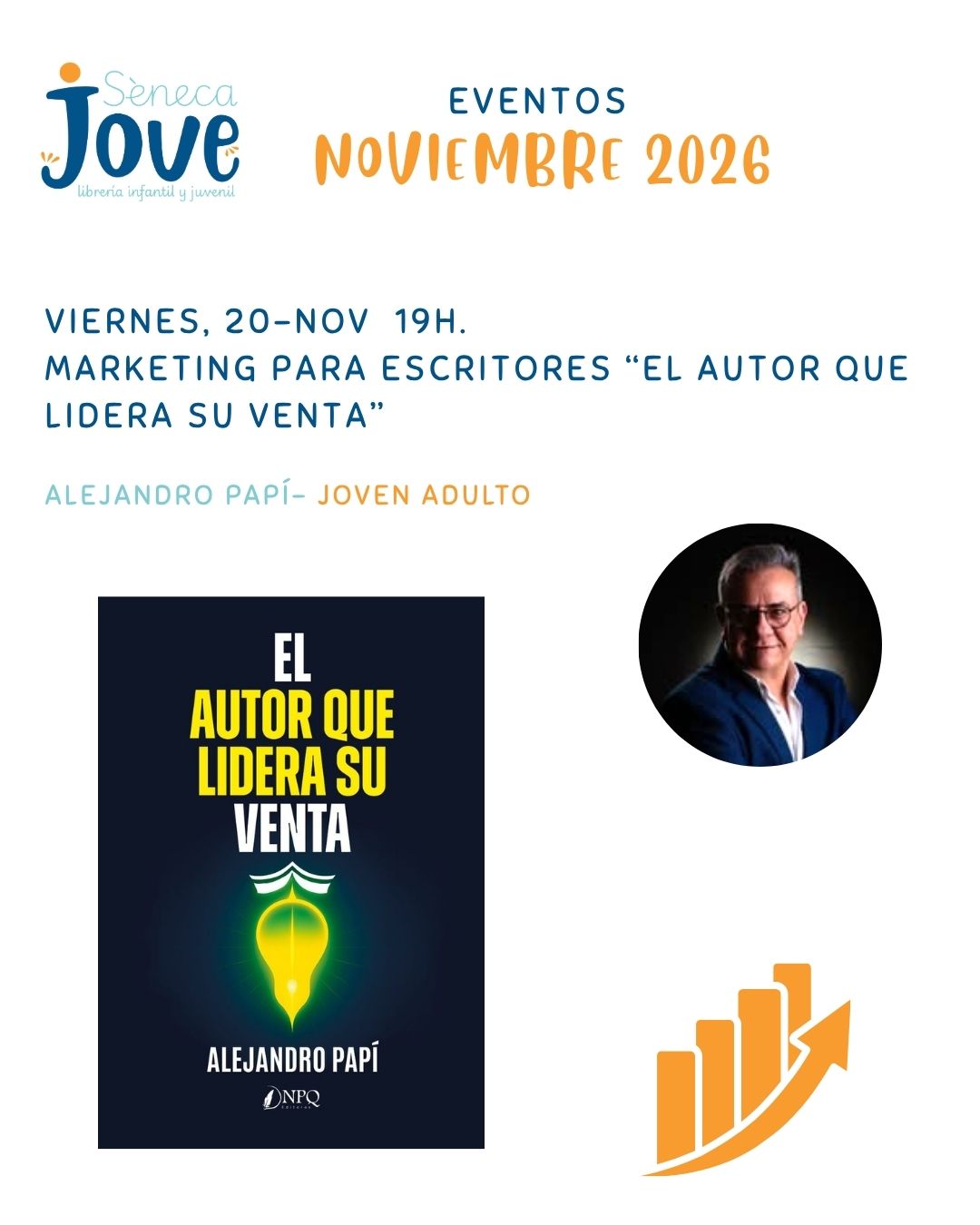 El autor que lidera su venta, charla de márketing para autores en Sèneca Jove Elche